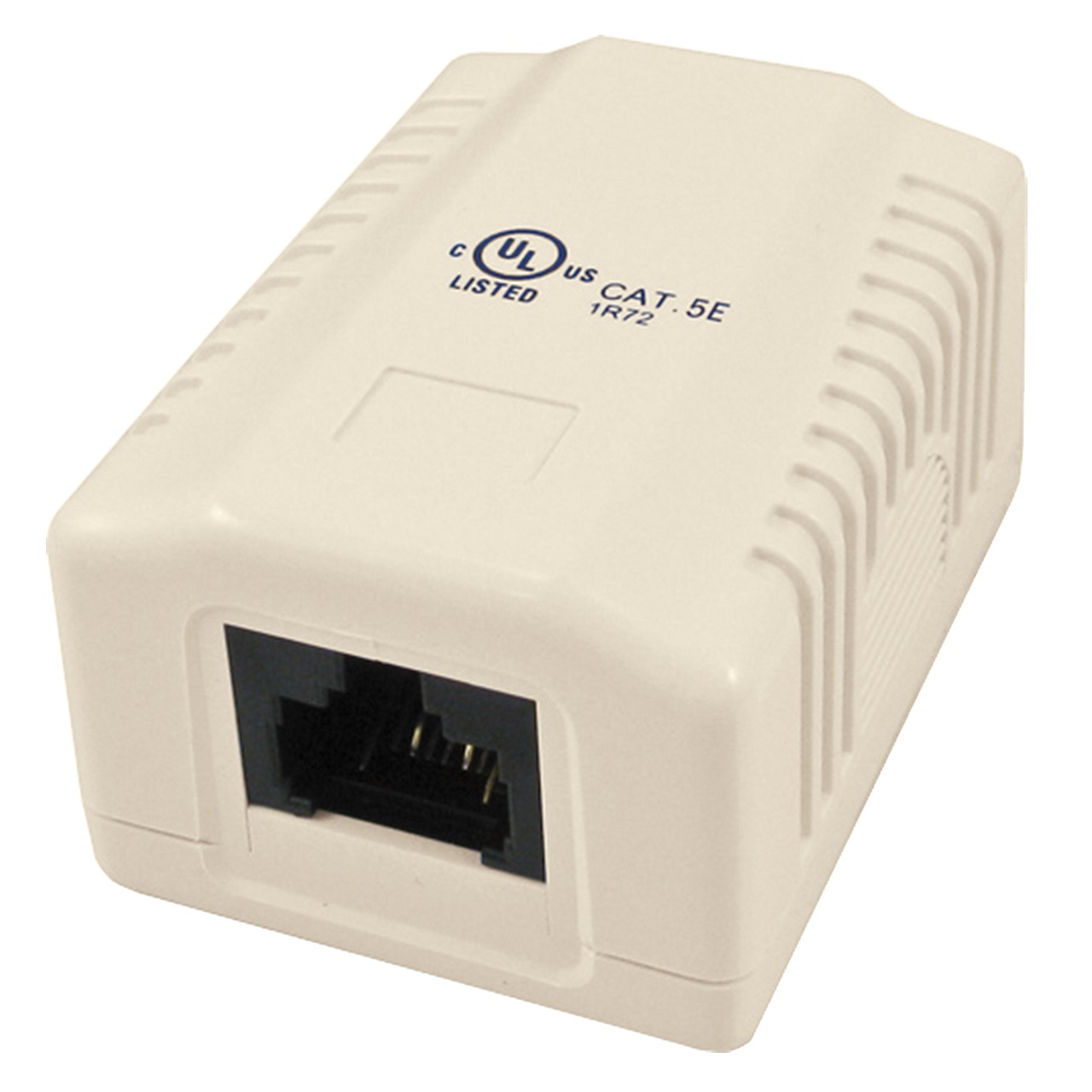 038-351IV Vertical Cable 038 Series Surface Mount Box With 1-Port CAT5E RJ45 Jack - Ivory