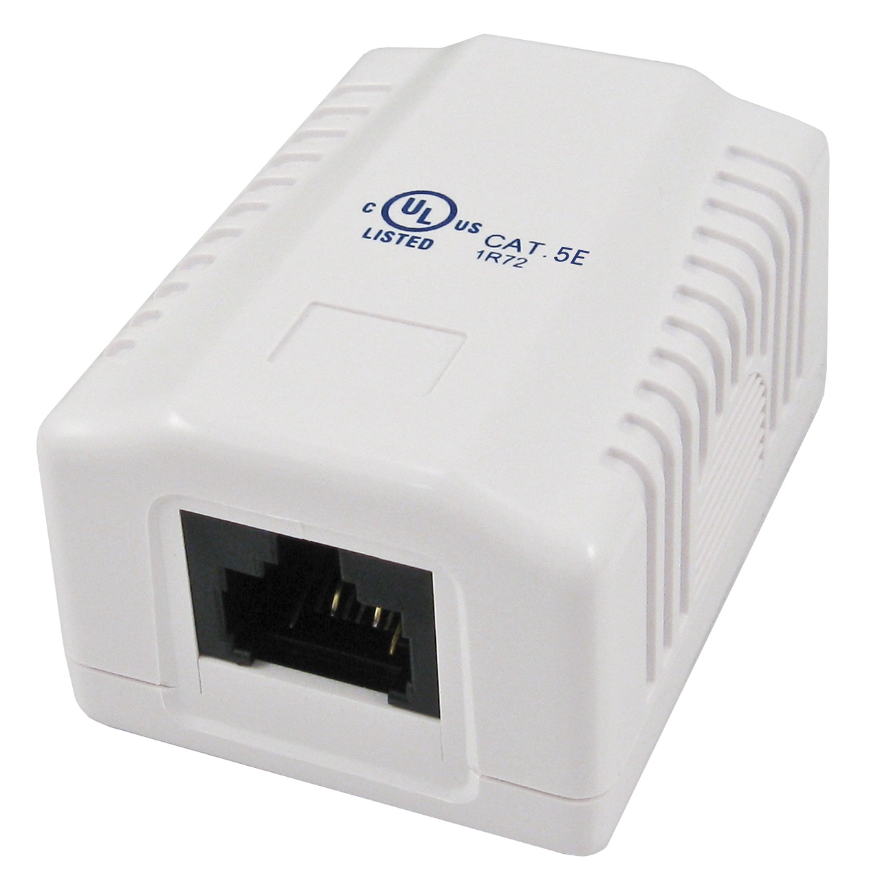 038-352WH Vertical Cable 038 Series Surface Mount Box With 1-Port CAT5E RJ45 Jack - White