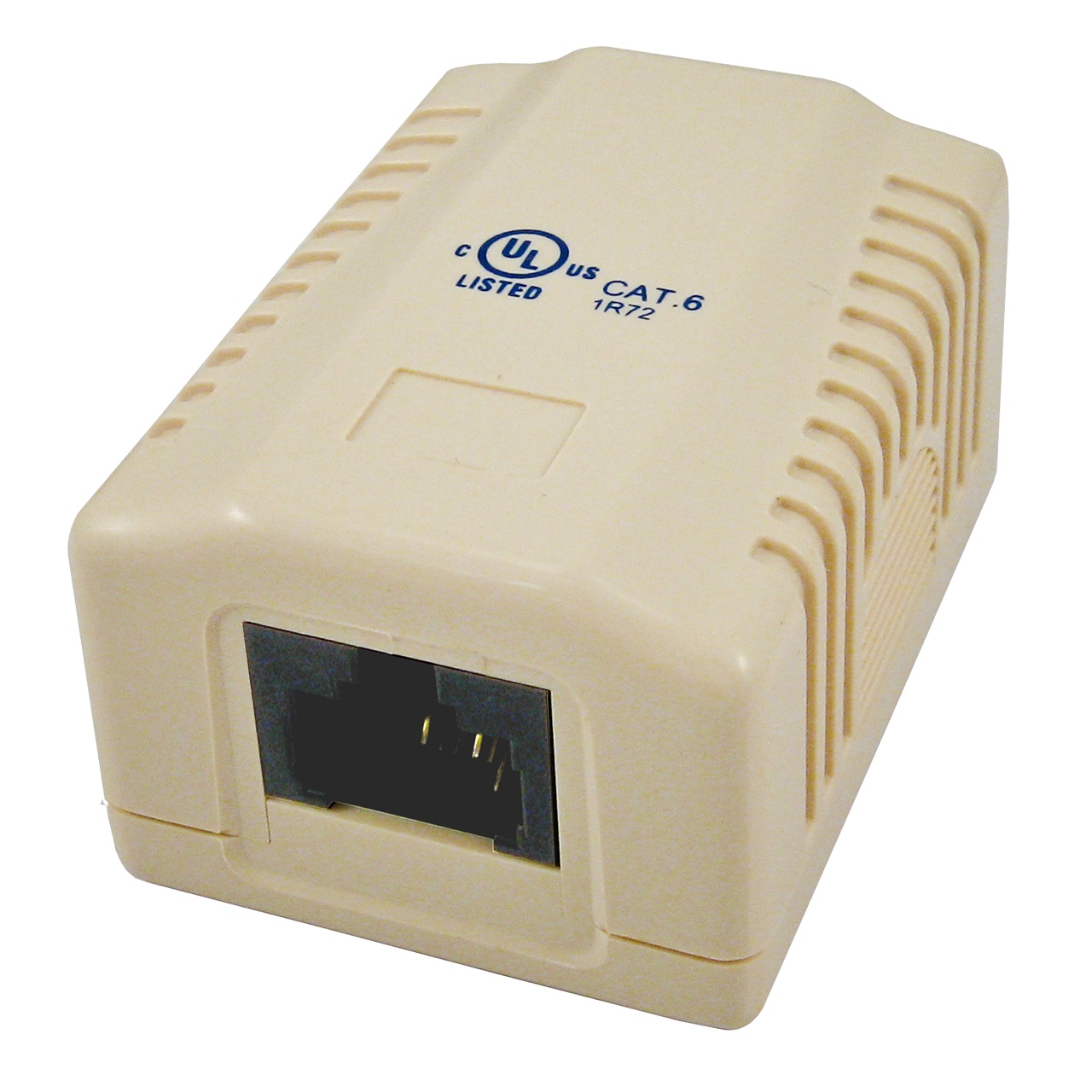 038-356IV Vertical Cable 038 Series Surface Mount Box w/ 1-Port CAT6 RJ45 Jack