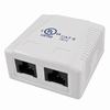 Show product details for 038-359WH Vertical Cable 038 Series Surface Mount Box w/ 2-Port CAT6 RJ45 Jack