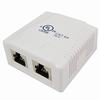 Show product details for 038-C6A/2P/WH Vertical Cable 038 Series Surface Mount Box With 2-Port CAT6A RJ45 Jack - White