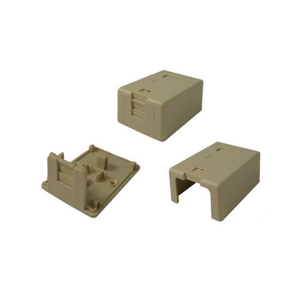 039-357IV/D Vertical Cable 039 Series 1 Port Surface Mount Box W/Dust Cover UL - Ivory