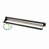 Show product details for 043-378/S/24/1U Vertical Cable Blank Patch Panel 24 Port Shielded with Ground and Cable Manager - Black