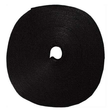 045-V12/75BK Vertical Cable 1/2" Wide Velcro Tie Wrap - 75' Roll - Black