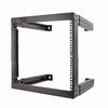 Show product details for 047-WFM-0826 Vertical Cable 8U Open Wall Mount Rack 18"-30" Adjustable Depth