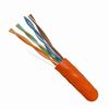 Show product details for 054-2392OR Vertical Cable 054-2392 Series 24 AWG 4 Unshielded Twisted Pair Solid Bare Copper CMR Non-Plenum Cat5e Cable - 1000' Pull Box - Orange
