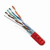 057-473/S/RD Vertical Cable 057-473 Series 24 AWG 4 Shielded Twisted Pair Solid Bare Copper CMR Non-Plenum Cat5e Cable - 1000' Pull Box - Red