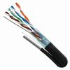 059-498/S/MESG Vertical Cable 059-498 Series 24 AWG 4 Unshielded Twisted Pair Solid Bare Copper CMX Non-Plenum Cat5e Cable - 1000' Wooden Spool - Black