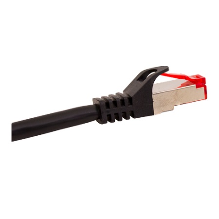 076-1001/05BK Vertical Cable 26 AWG 4 Shielded Twisted Pair Stranded Bare Copper CM Non-Plenum Cat6A - 6" Patch Cord - Black