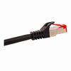 Show product details for 076-1001/05BK Vertical Cable 26 AWG 4 Shielded Twisted Pair Stranded Bare Copper CM Non-Plenum Cat6A - 6" Patch Cord - Black