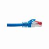 Show product details for 076-1011/1BL Vertical Cable 26 AWG 4 Shielded Twisted Pair Stranded Bare Copper CM Non-Plenum Cat6A - 1ft Patch Cord - Blue