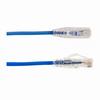 Show product details for 077-2011/05Bl Vertical Cable 28 AWG 4 Unshielded Twisted Pair Stranded Bare Copper CM Non-Plenum Cat6A - 6" Patch Cord - Blue