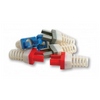 Show product details for 100030R-C Platinum Tools Strain Relief for Cat6 - Red - 50 Pack