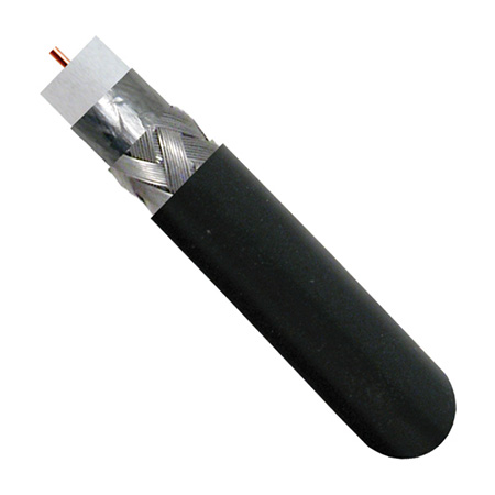107-2311/BK Vertical Cable 18 AWG Shielded Solid Copper Clad Steel CL2/CM Non-Plenum RG6 Coax Cable - 1000' Pull Box - Black