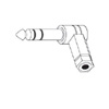 Show product details for 110054 Vanco Adapter 1/4 Stereo Plug/3.5mm Stereo Jack Right Angle