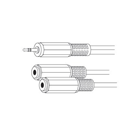 110323X Vanco Adapter 3.5mm Stereo Plug to 2-3.5mm Male Jack 6 In