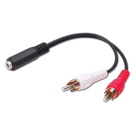110422X Vanco Adapter 3.5mm Stereo Jack to 2-RCA Plug 6 In