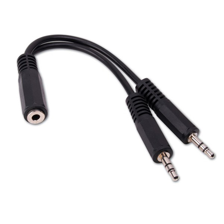 110423X Vanco Adapter 3.5mm Stereo Jack to 2-3.5mm Stereo Plug 6 In