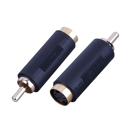 Vanco S-Video Mini Din 4 Pin Female Jack to RCA Male Plug