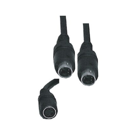 120081X Vanco Adapter Y S-Videos Mini Din 4 Pin Female to 2 Mini Din 4 Pin Male
