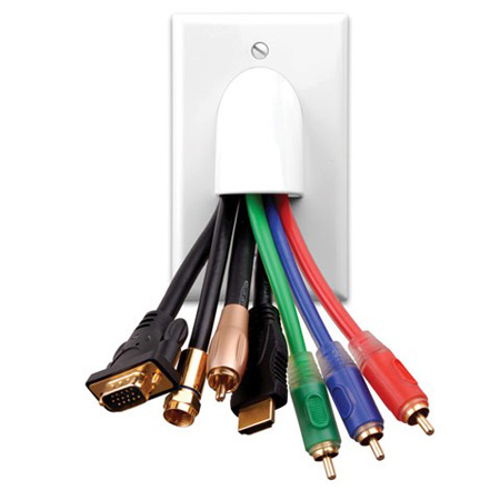 120621X Vanco Wall Plates Bulk Cable 2PC 2 Gang Almond