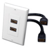 Show product details for 120932X Vanco Wall Plates 2 HDMI Pigtail White