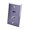 Show product details for 120951X Vanco Wall Plate 1 HDMI + 3.5mm Stainless Steel
