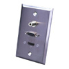 Show product details for 120953X Vanco Wall Plate HDMI + S-VGA + 3.5mm Stainless Steel