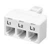 Show product details for 130023X Vanco Adapter Triplex Line 1, 2, 3 6C White