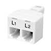 Show product details for 130086X Vanco Adapter Modular 2-Line L1, L2 4C White