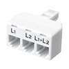Show product details for 130087 Vanco Adapter Triplex L1, 2, 1&2 4C White