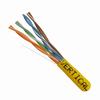 Show product details for 151-110/YL Vertical Cable 151-110 Series 24 AWG 4 Unshielded Twisted Pair Solid Bare Copper CMR Non-Plenum Cat5e Cable - 1000' Pull Box - Yellow