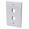 163293 Intellinet Wall Plate Flush Mount - 2 Outlet - White