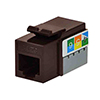 Show product details for 20-3423-BR-10 Datacomm Cat 3 Keystone Jack - Brown - 10 Pack