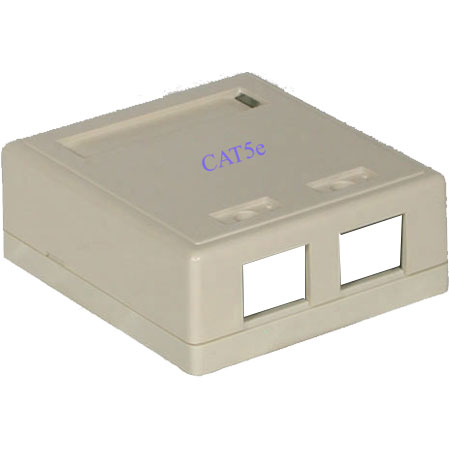 20-5321 Dual Port Keystone Surface Mount Box - Ivory