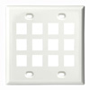 Show product details for 2012-WH SCP 12 Port Keystone Wall Plate - White