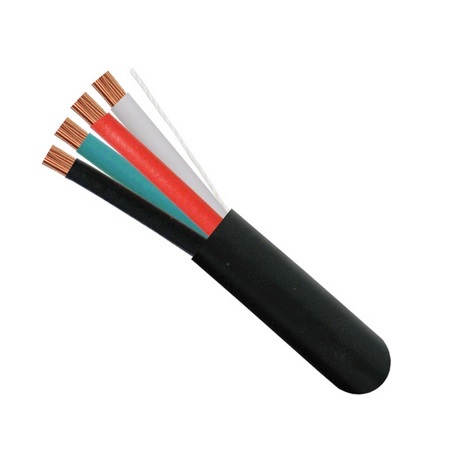 209-2316/BK Vertical Cable 16 AWG 4 Conductors Stranded Bare Copper CMR/CL3 Non-Plenum Audio Cable - 500' Pull Box - Black