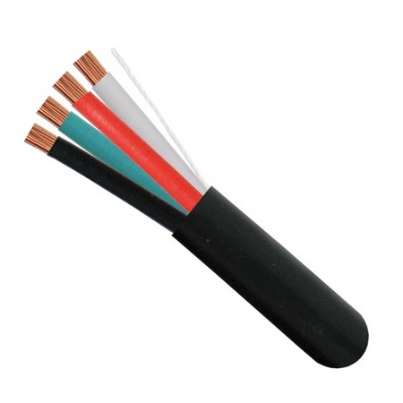 209-2319/BK Vertical Cable 12 AWG 4 Conductors Stranded Bare Copper CMR/CL3 Non-Plenum Audio Cable - 500' Spool - Black