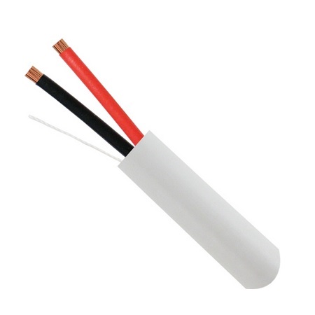 209-2320 Vertical Cable 14 AWG 2 Conductors Stranded Bare Copper CMR/CL3 Non-Plenum Audio Cable - 500' Pull Box - White