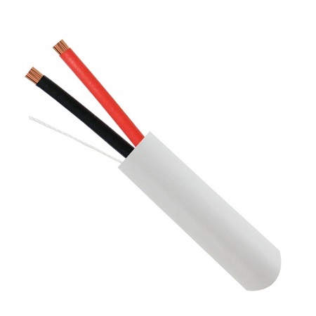 209-2325 Vertical Cable 14 AWG 2 Conductors Stranded Bare Copper CMR/CL3 Non-Plenum Audio Cable - 500' Pull Box - White