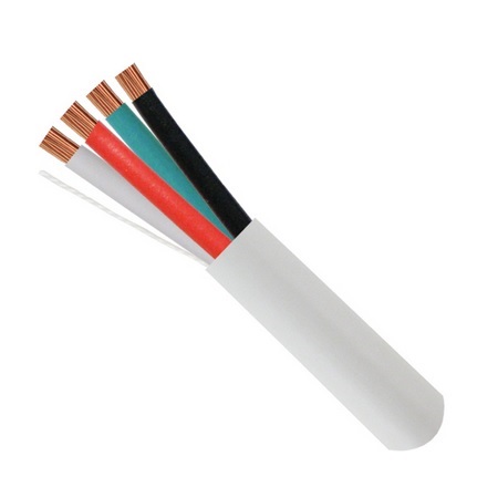 209-2326 Vertical Cable 14 AWG 4 Conductors Stranded Bare Copper CMR/CL3 Non-Plenum Audio Cable - 500' Pull Box - White