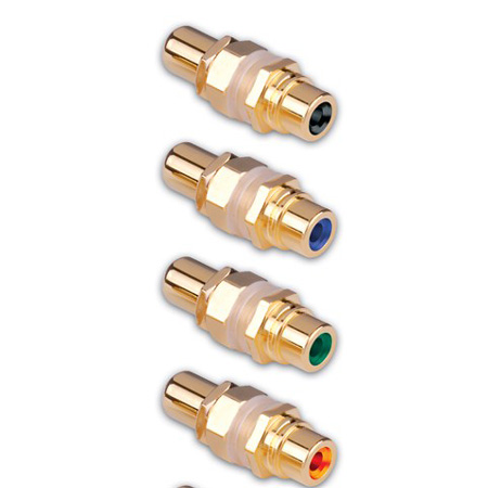 280045GNX Vanco Connector Gold Bulkhead RCA Jack Green