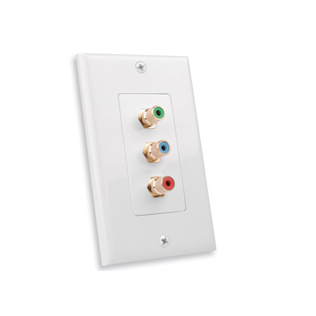 Vanco RGB Component Video Triple RCA Jacks Decor Wall Plate