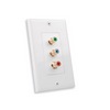 Show product details for 28106RGBI Vanco Wall Plate Triple RCA RGB Decor Ivory