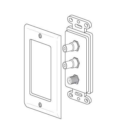 28107IX Vanco Wall Plate Dual RCA & 1F Decor Ivory