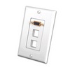 Show product details for 281203X Vanco Wall Plate S-VGA + 2 Keystone Ports White