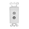 Show product details for 28122IX Vanco Wall Plate Banana Jacks 2 Paris Gold Ivory