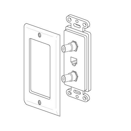 28142IX Vanco Wall Plate Dual RCA Jack & 1 Phone Ivory