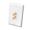 Show product details for 28154W Vanco Wall Plate 2 Pair Spring Load Binding Port White