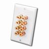 Show product details for 28158W Vanco Wall Plate 4 Pair Spring Load Binding Port White